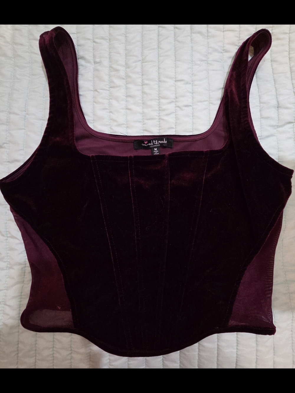 Velvet Corset Tank Top in Deep Wine - Free People